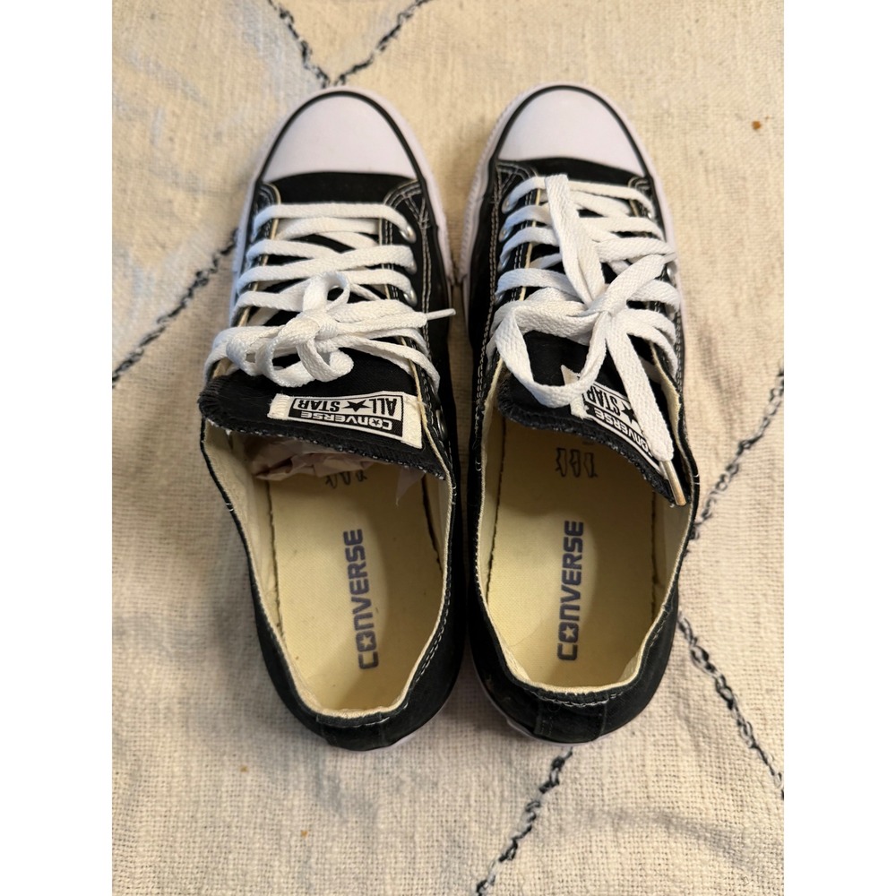 Converse Chuck Taylor All Star Low Top Black White Sneakers M9166 Mens 9 W-11